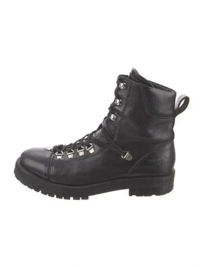 Pre-owned Allsaints Leather Combat Boots In Black
