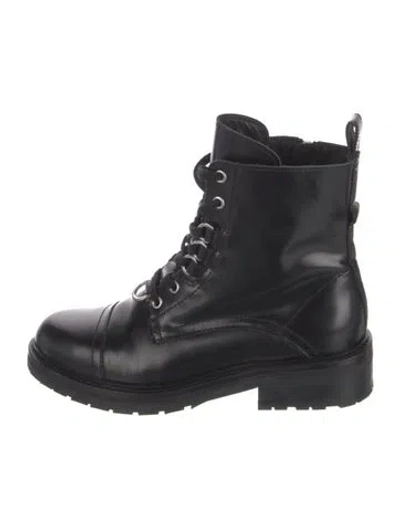 Pre-owned Allsaints Leather Combat Boots In Black