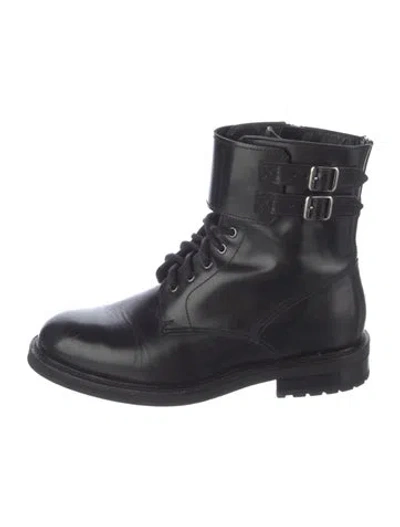 Pre-owned Allsaints Leather Combat Boots In Black