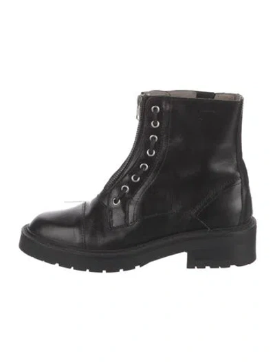 Pre-owned Allsaints Leather Combat Boots In Black