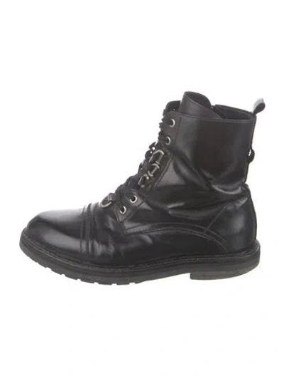 Pre-owned Allsaints Leather Combat Boots In Black