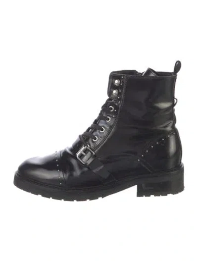 Pre-owned Allsaints Leather Combat Boots In Black