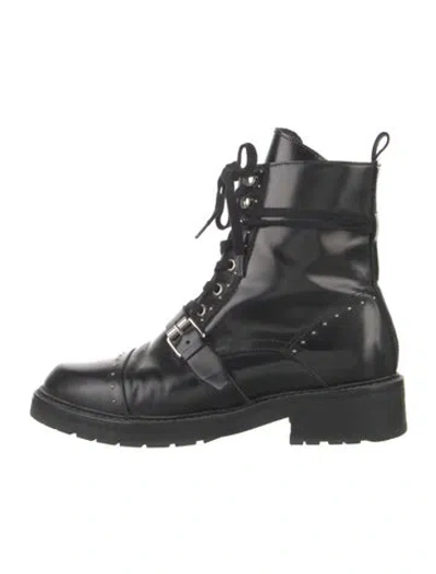 Pre-owned Allsaints Leather Combat Boots In Black