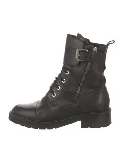 Pre-owned Allsaints Leather Combat Boots In Black
