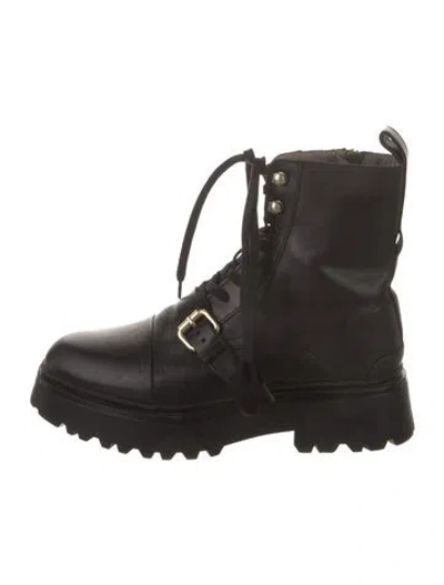 Pre-owned Allsaints Leather Combat Boots In Black