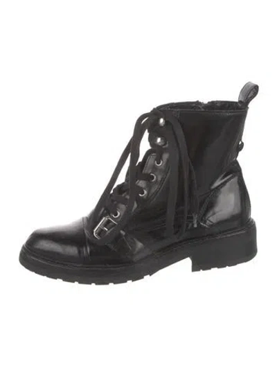 Pre-owned Allsaints Leather Combat Boots In Black