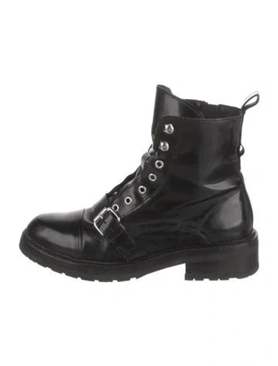 Pre-owned Allsaints Leather Combat Boots In Black