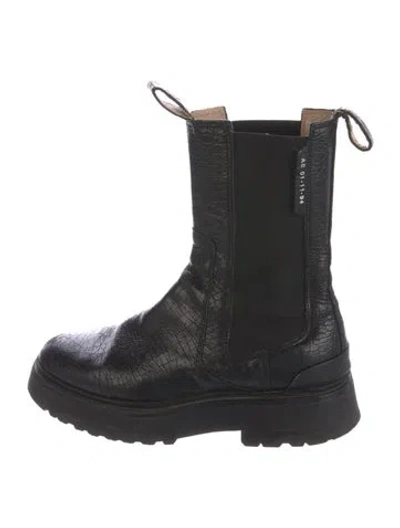 Pre-owned Allsaints Leather Combat Boots In Black