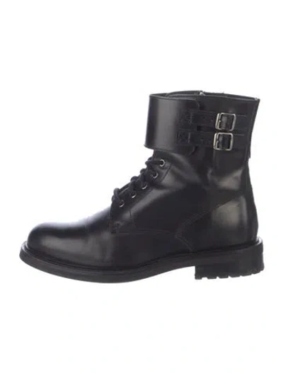 Pre-owned Allsaints Leather Combat Boots In Black