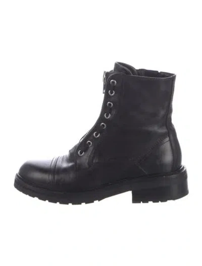 Pre-owned Allsaints Leather Combat Boots In Black