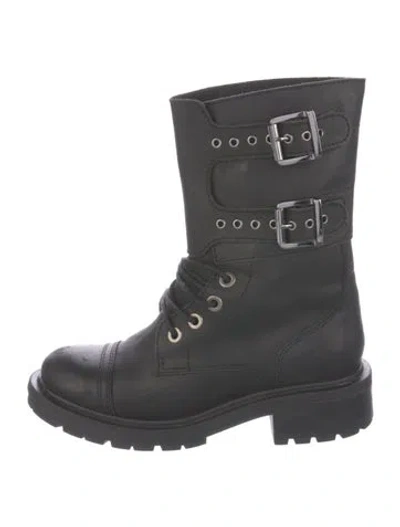 Pre-owned Allsaints Leather Combat Boots In Black