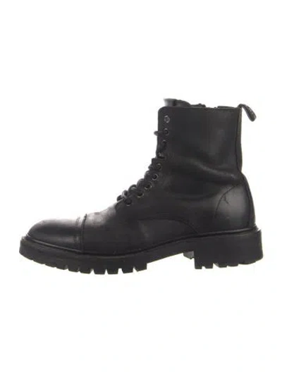 Pre-owned Allsaints Leather Combat Boots In Black