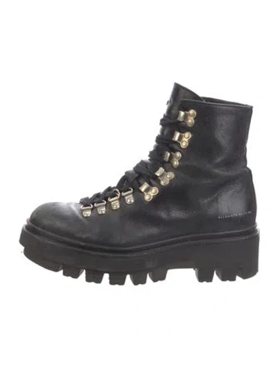 Pre-owned Allsaints Leather Combat Boots In Black