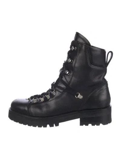 Pre-owned Allsaints Leather Combat Boots In Black