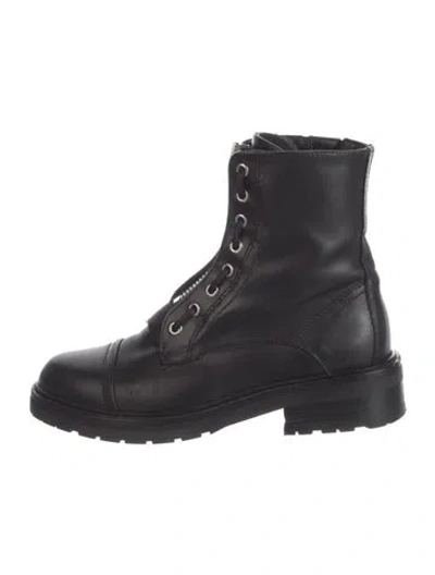 Pre-owned Allsaints Leather Combat Boots In Black
