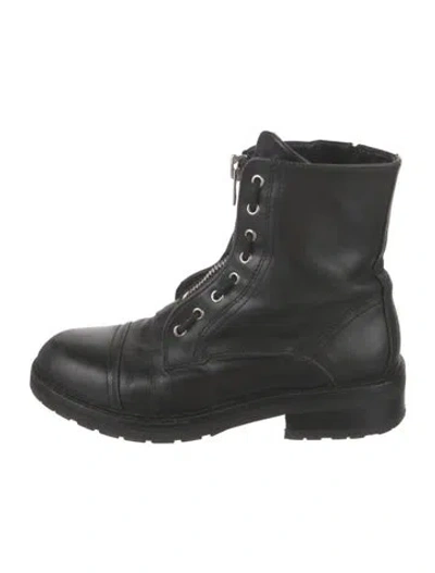 Pre-owned Allsaints Leather Combat Boots In Black