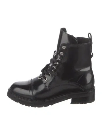 Pre-owned Allsaints Leather Combat Boots In Black