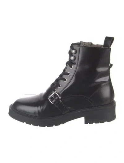 Pre-owned Allsaints Leather Combat Boots In Black