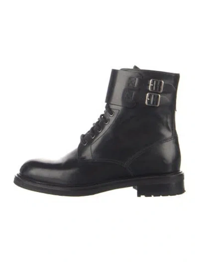 Pre-owned Allsaints Leather Combat Boots In Black