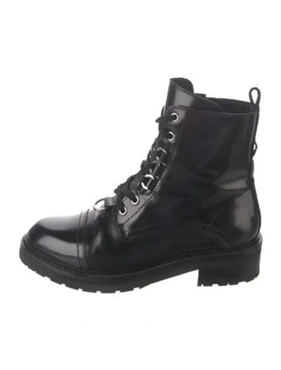 Pre-owned Allsaints Leather Combat Boots In Black