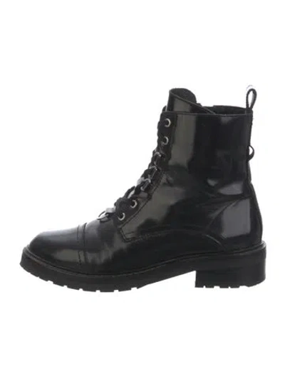 Pre-owned Allsaints Leather Combat Boots In Black