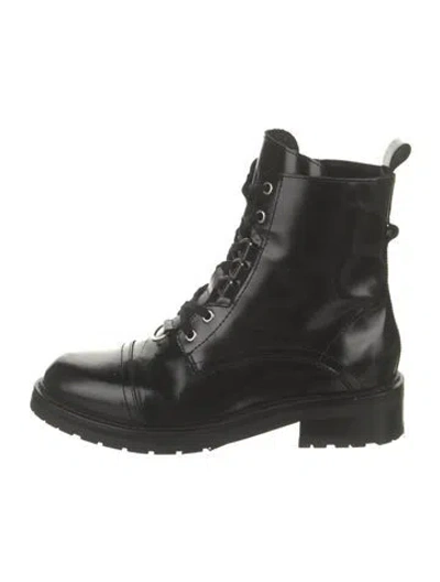 Pre-owned Allsaints Leather Combat Boots In Black