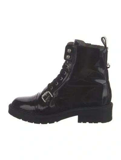 Pre-owned Allsaints Leather Combat Boots In Black