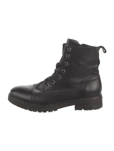 Pre-owned Allsaints Leather Combat Boots In Black
