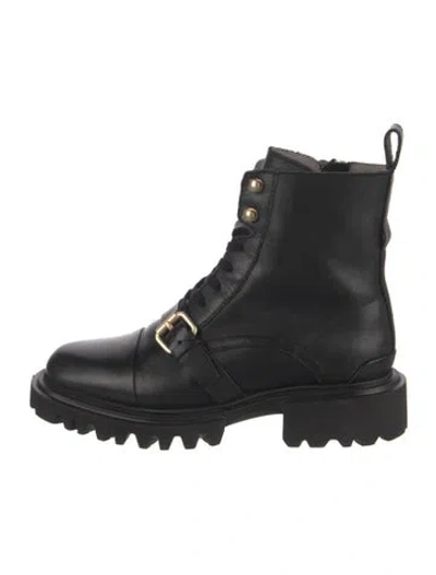 Pre-owned Allsaints Leather Combat Boots In Black