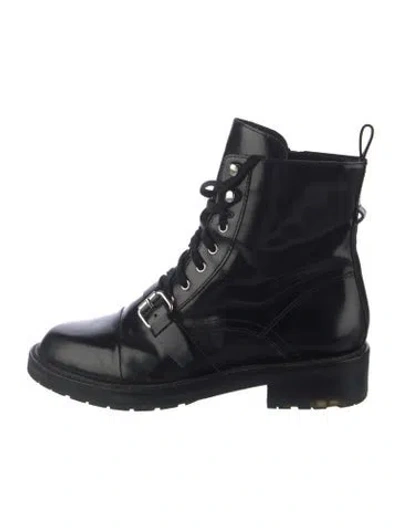 Pre-owned Allsaints Leather Combat Boots In Black