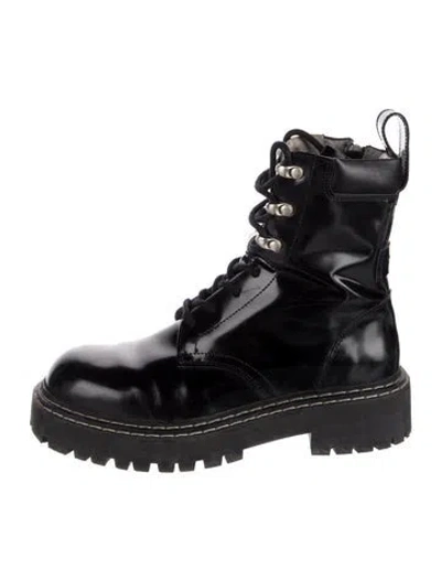 Pre-owned Allsaints Leather Combat Boots In Black