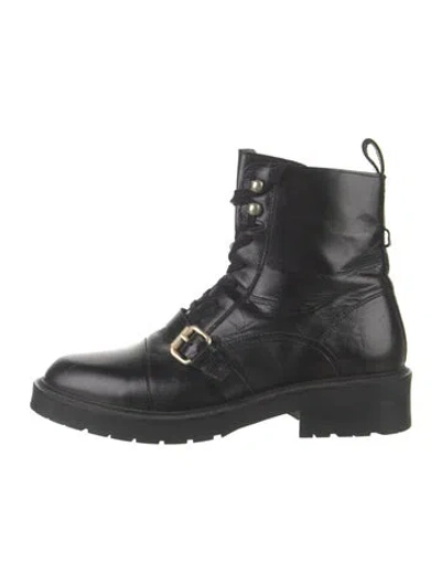 Pre-owned Allsaints Leather Combat Boots In Black