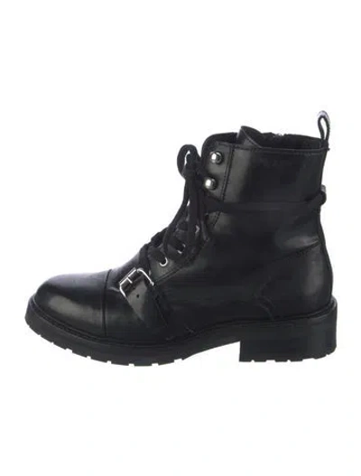 Pre-owned Allsaints Leather Combat Boots In Black
