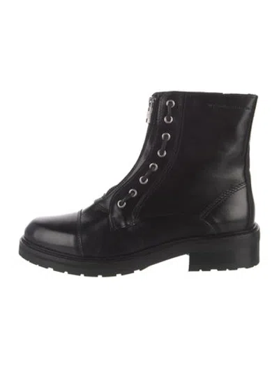 Pre-owned Allsaints Leather Combat Boots In Black