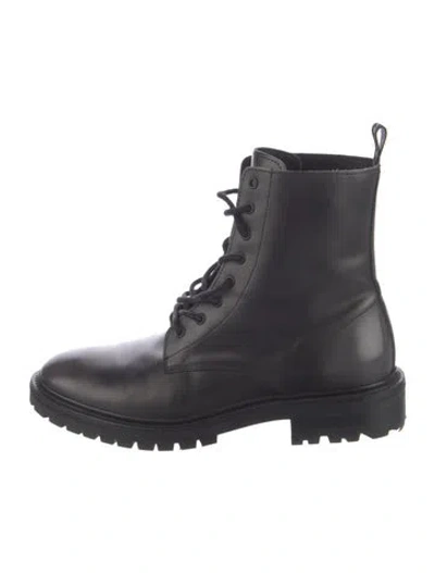 Pre-owned Allsaints Leather Combat Boots In Blue