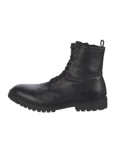 Pre-owned Allsaints Leather Combat Boots In Blue