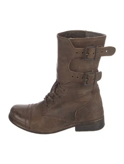 Pre-owned Allsaints Leather Combat Boots In Brown