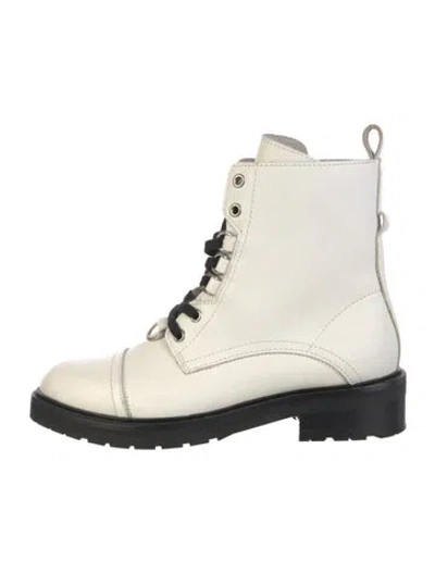 Pre-owned Allsaints Leather Combat Boots In White