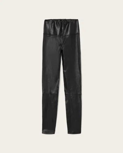 Allsaints Leather Cora Leather Stretch Leggings In Black