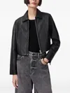 Allsaints Leather Cropped Jacket In Black