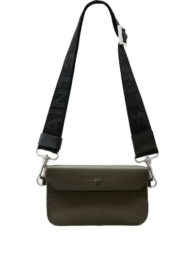 Allsaints Leather Crossbody Bag In Green