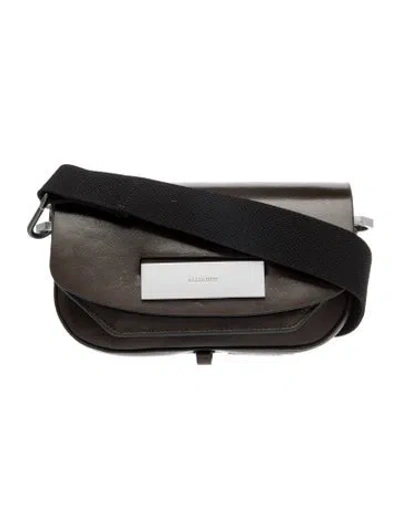 Pre-owned Allsaints Leather Crossbody Bag In Black