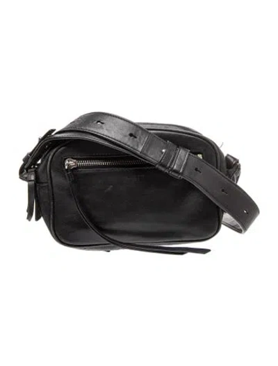 Pre-owned Allsaints Leather Crossbody Bag In Black