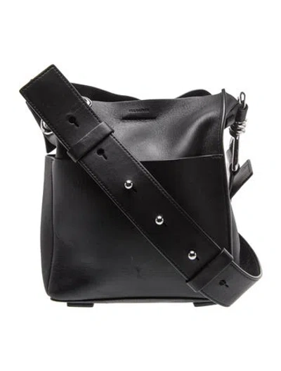 Pre-owned Allsaints Leather Crossbody Bag In Black
