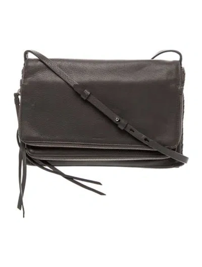 Pre-owned Allsaints Leather Crossbody Bag In Gray