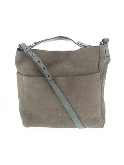 Pre-owned Allsaints Leather Crossbody Bag In Gray