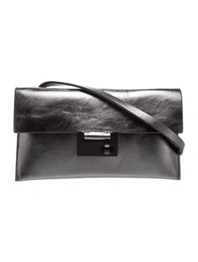 Pre-owned Allsaints Leather Crossbody Bag In Grey