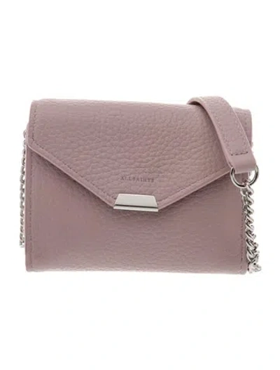 Pre-owned Allsaints Leather Crossbody Bag In Purple