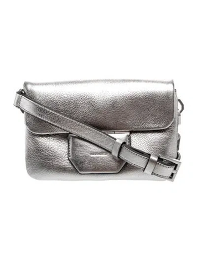 Pre-owned Allsaints Leather Crossbody Bag W/ Tags In Silver