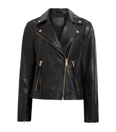 Allsaints Leather Dalby Biker Jacket In Black